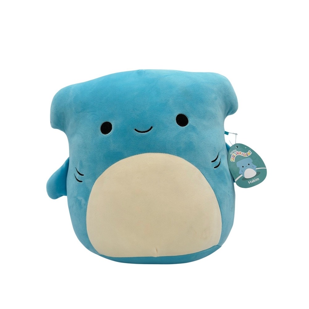 Squishmallows Hakim Hammerhead Shark 14" #1155 Plush Tie Dye Blue Stuffed w/ Tag